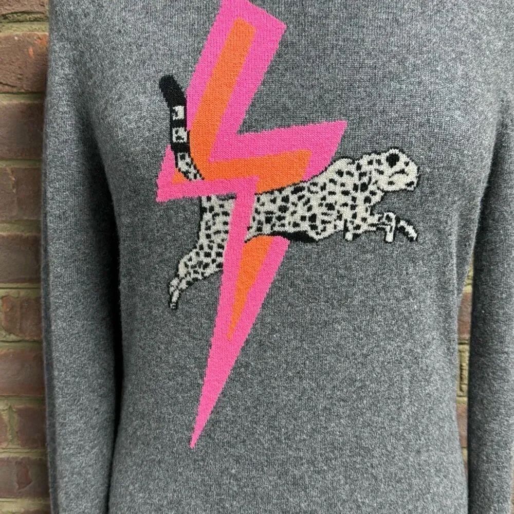 Wyse London Gray Cashmere Lightning Bolt Sweater Size 2 — image 3 of 7